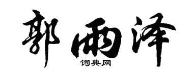 胡问遂郭雨泽行书个性签名怎么写