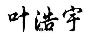 胡问遂叶浩宇行书个性签名怎么写