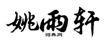 胡问遂姚雨轩行书个性签名怎么写