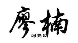 胡问遂廖楠行书个性签名怎么写