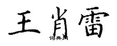 丁谦王肖雷楷书个性签名怎么写