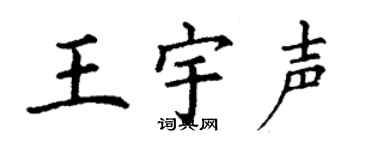 丁谦王宇声楷书个性签名怎么写