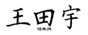 丁谦王田宇楷书个性签名怎么写