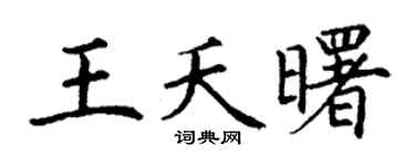 丁谦王夭曙楷书个性签名怎么写