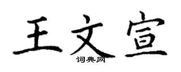 丁谦王文宣楷书个性签名怎么写