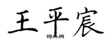 丁谦王平宸楷书个性签名怎么写