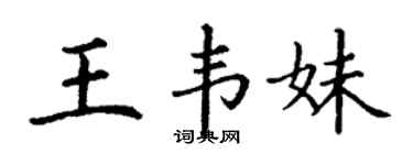 丁谦王韦妹楷书个性签名怎么写