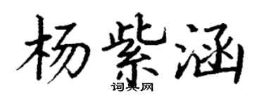 丁谦杨紫涵楷书个性签名怎么写