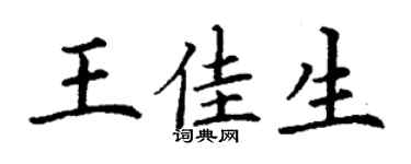 丁谦王佳生楷书个性签名怎么写