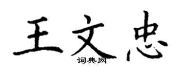 丁谦王文忠楷书个性签名怎么写