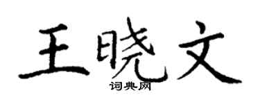 丁谦王晓文楷书个性签名怎么写