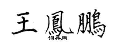 何伯昌王凤鹏楷书个性签名怎么写