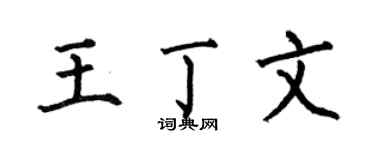 何伯昌王丁文楷书个性签名怎么写