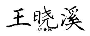 丁谦王晓溪楷书个性签名怎么写