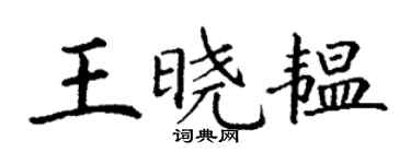 丁谦王晓韫楷书个性签名怎么写