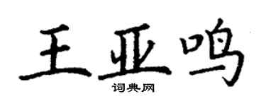 丁谦王亚鸣楷书个性签名怎么写