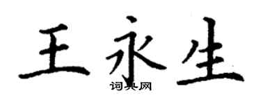 丁谦王永生楷书个性签名怎么写