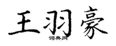 丁谦王羽豪楷书个性签名怎么写