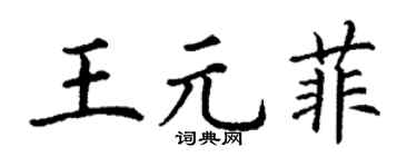 丁谦王元菲楷书个性签名怎么写