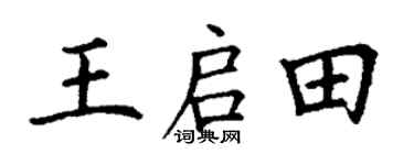 丁谦王启田楷书个性签名怎么写