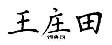 丁谦王庄田楷书个性签名怎么写