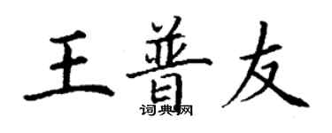 丁谦王普友楷书个性签名怎么写