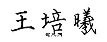 何伯昌王培曦楷书个性签名怎么写