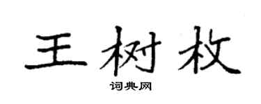 袁强王树枚楷书个性签名怎么写