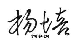 骆恒光杨培草书个性签名怎么写