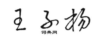 骆恒光王子杨草书个性签名怎么写