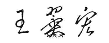 骆恒光王翼宏草书个性签名怎么写