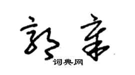 朱锡荣郭章草书个性签名怎么写