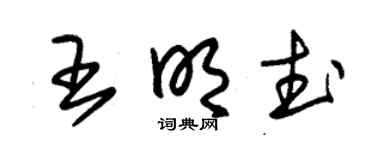 朱锡荣王明武草书个性签名怎么写