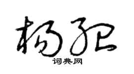 曾庆福杨纪草书个性签名怎么写