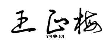 曾庆福王正梅草书个性签名怎么写