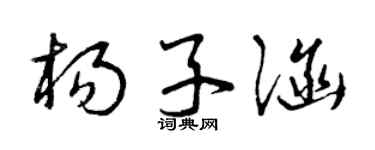 曾庆福杨子涵草书个性签名怎么写