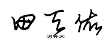 朱锡荣田天佑草书个性签名怎么写