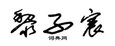 朱锡荣黎子宸草书个性签名怎么写