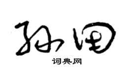 曾庆福孙田草书个性签名怎么写